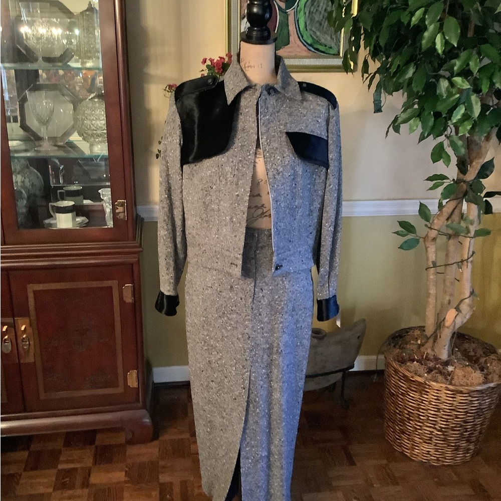 Elegant Gray and Black Two-Piece Ensemble